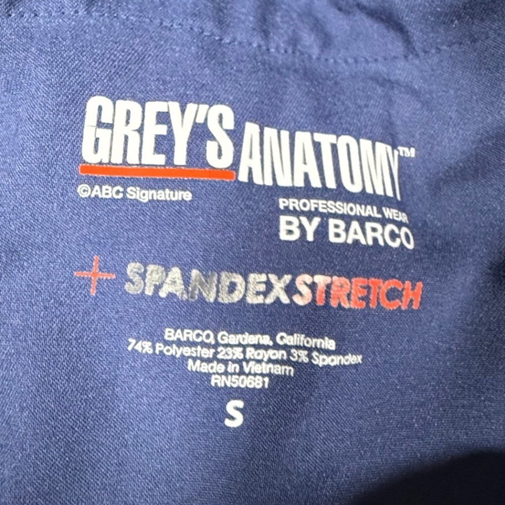 Grey's Anatomy Barco Scrub Jogger Pants Womens Small Navy Spandex Stretch - Picture 2 of 10